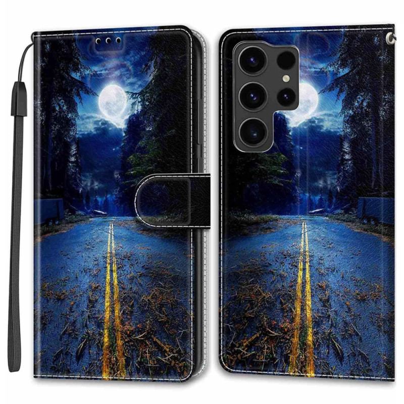 Etui Folio Samsung Galaxy S24 Ultra 5g Nocna Droga W Lanière Etui Ochronne