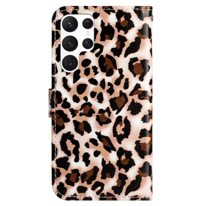 Etui Folio Samsung Galaxy S24 Ultra 5g Pasek W Panterkę Etui Ochronne