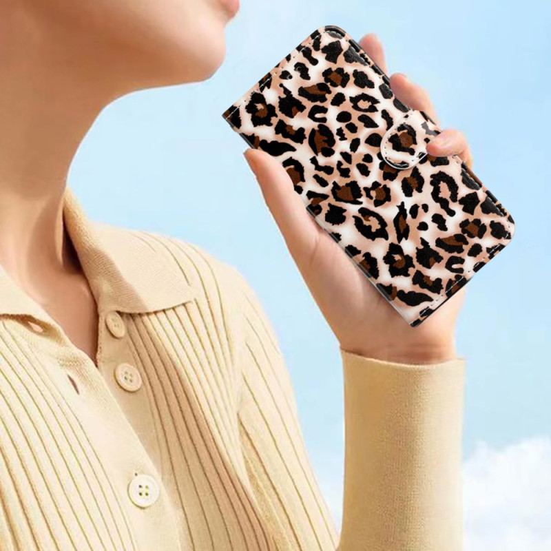 Etui Folio Samsung Galaxy S24 Ultra 5g Pasek W Panterkę Etui Ochronne