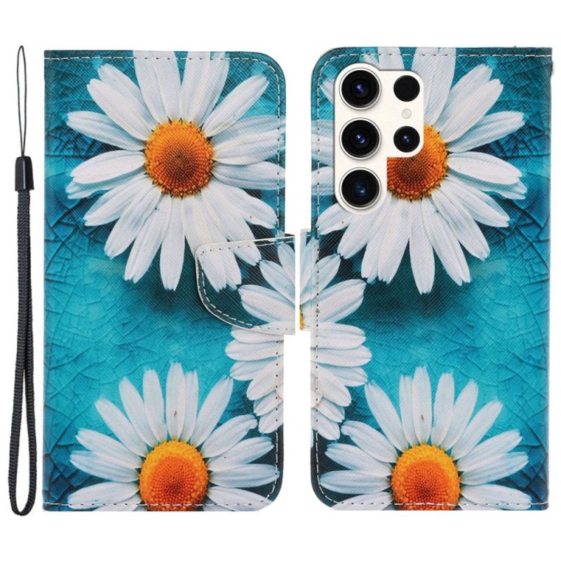 Etui Folio Samsung Galaxy S24 Ultra 5g Paskowe Chryzantemy