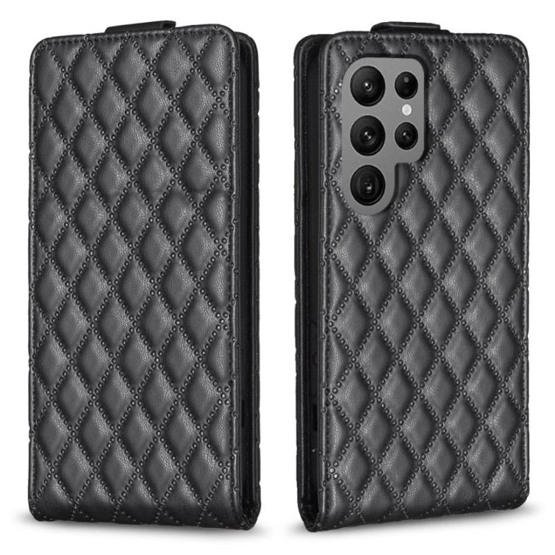 Etui Folio Samsung Galaxy S24 Ultra 5g Pikowana Z Pionową Klapą Etui Ochronne