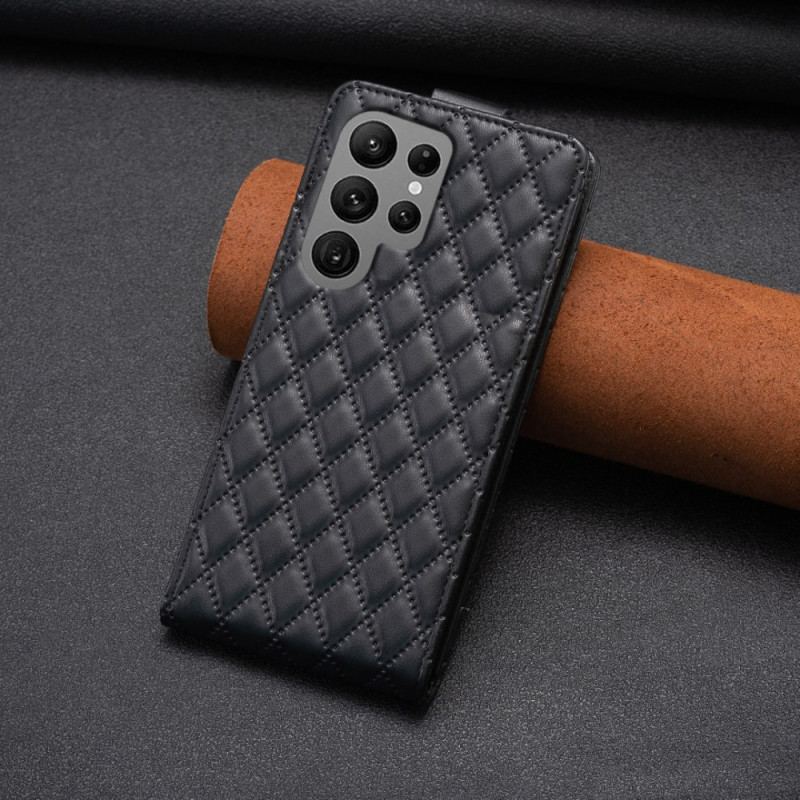 Etui Folio Samsung Galaxy S24 Ultra 5g Pikowana Z Pionową Klapą Etui Ochronne