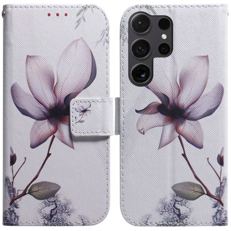 Etui Folio Samsung Galaxy S24 Ultra 5g Różowy Kwiat Etui Ochronne