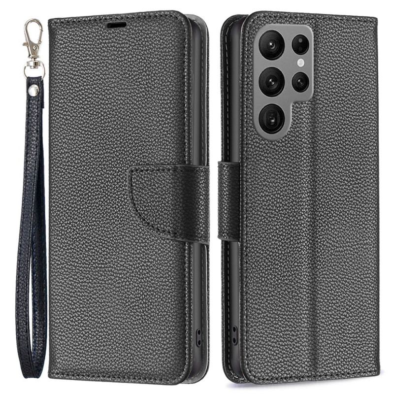Etui Folio Samsung Galaxy S24 Ultra 5g Tekstura Liczi Z Ukośnym Zapięciem Etui Ochronne
