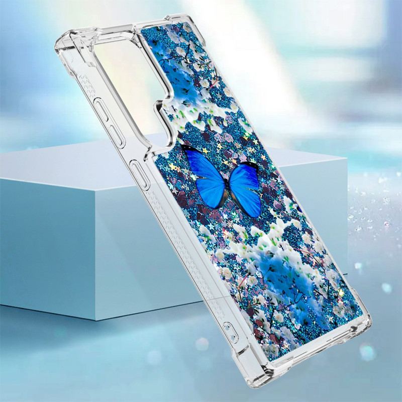 Etui Samsung Galaxy S24 Ultra 5g Błyszczący Niebieski Motyl