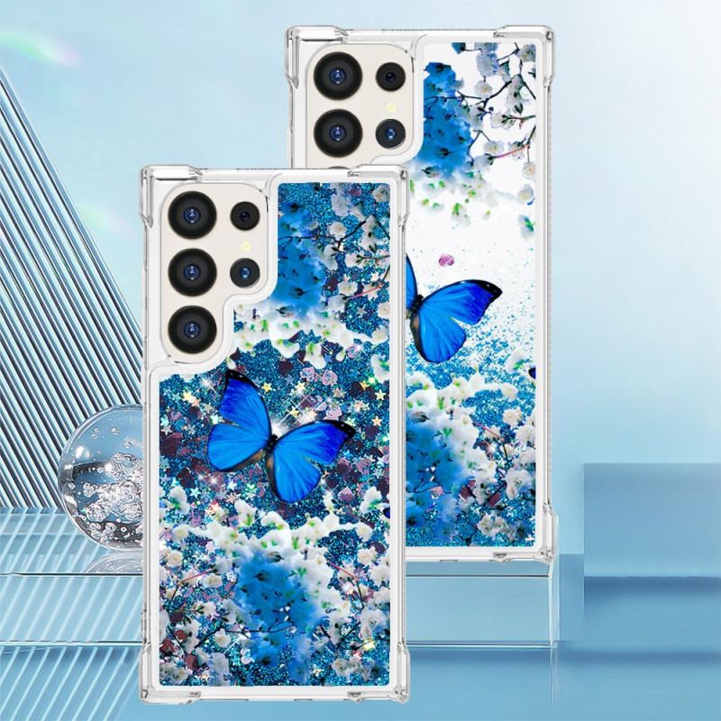 Etui Samsung Galaxy S24 Ultra 5g Błyszczący Niebieski Motyl