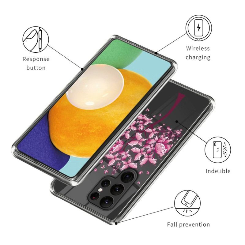Etui Samsung Galaxy S24 Ultra 5g Różowe Kwiaty