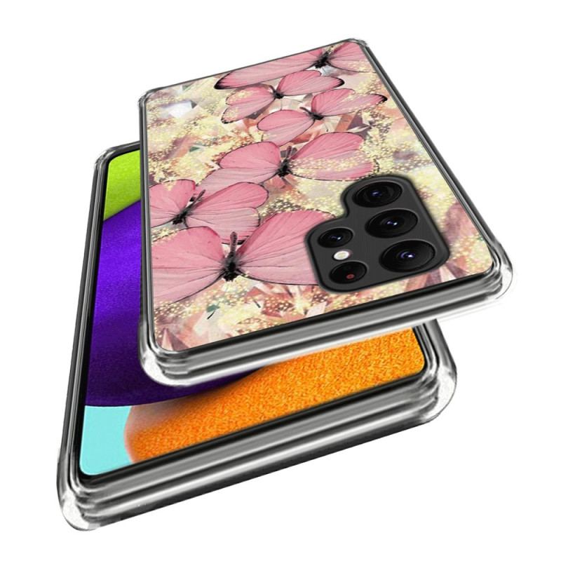 Etui Samsung Galaxy S24 Ultra 5g Różowe Motyle