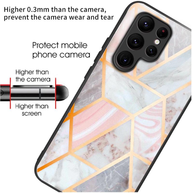 Etui Samsung Galaxy S24 Ultra 5g Szkło Hartowane Z Różowego Marmuru