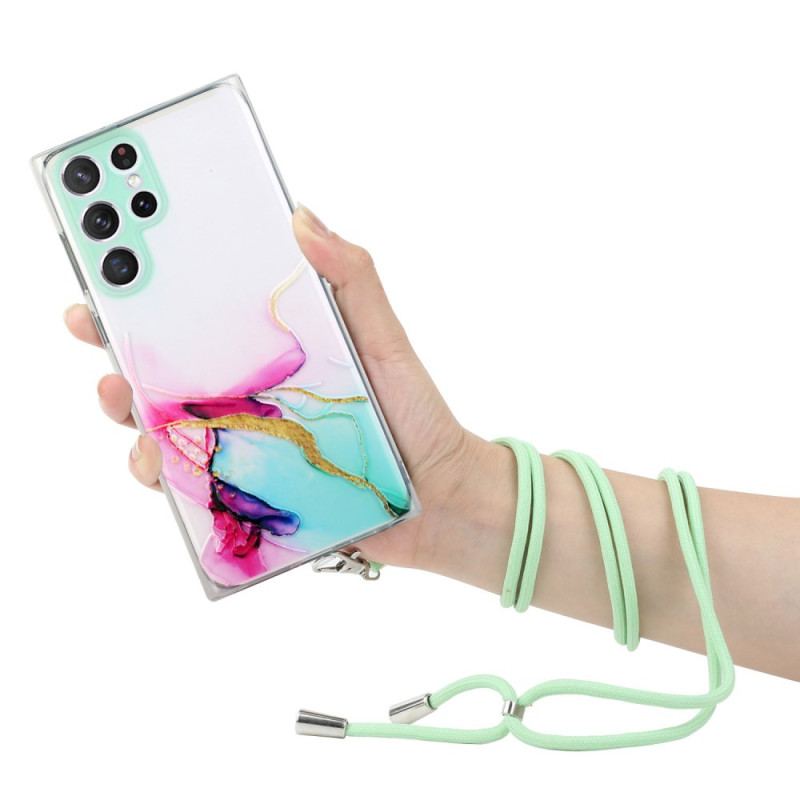Etui Samsung Galaxy S24 Ultra 5g Sznur Marmurkowy Akwarelowy