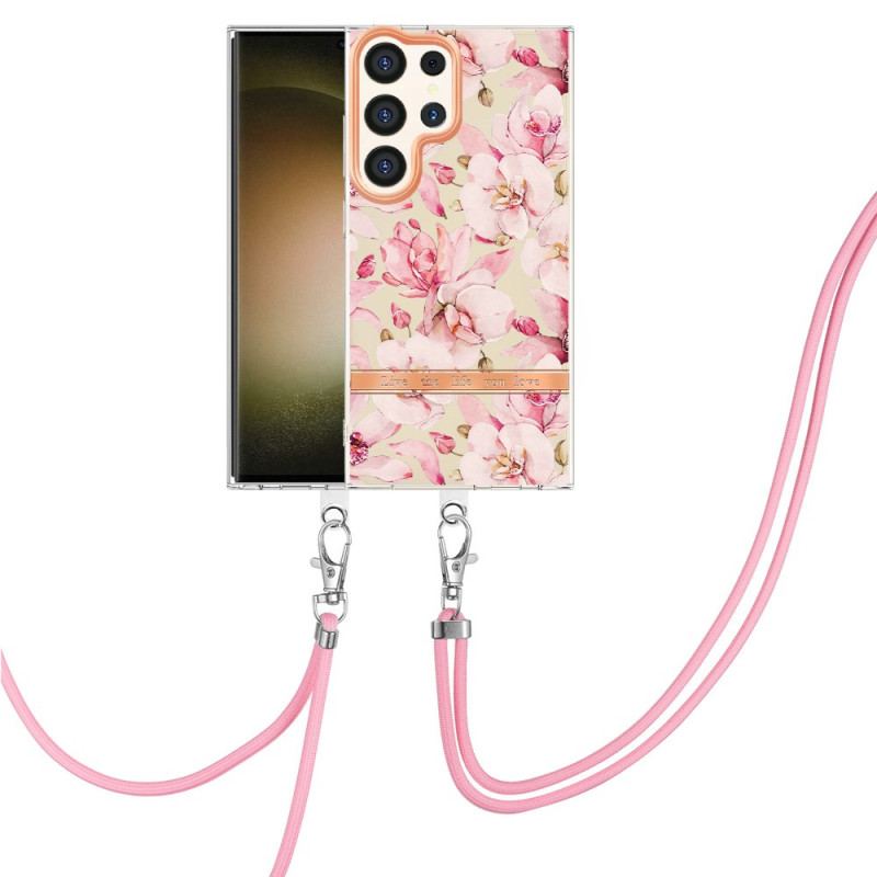 Etui Samsung Galaxy S24 Ultra 5g W Cordon Florale Etui Ochronne