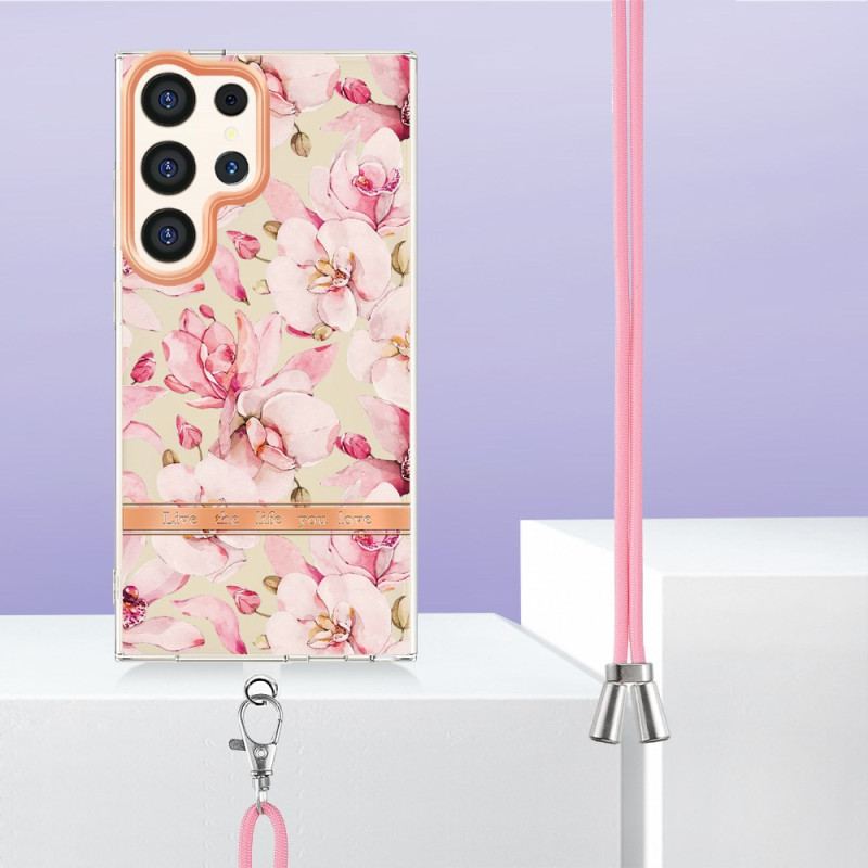 Etui Samsung Galaxy S24 Ultra 5g W Cordon Florale Etui Ochronne