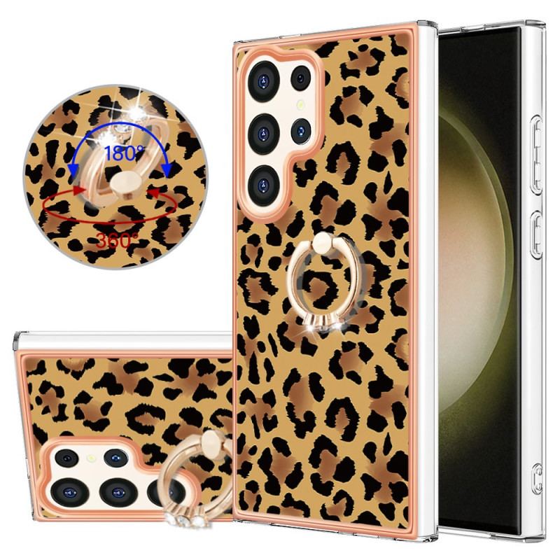 Etui Samsung Galaxy S24 Ultra 5g Z Uchwytem Na Pierścionek W Panterkę Etui Ochronne