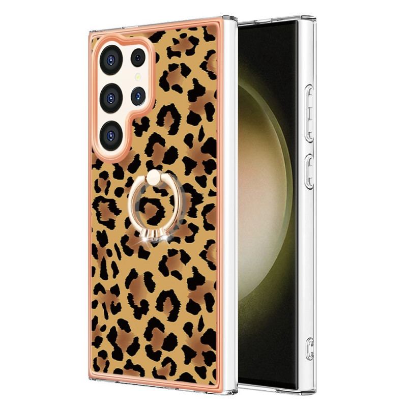 Etui Samsung Galaxy S24 Ultra 5g Z Uchwytem Na Pierścionek W Panterkę Etui Ochronne