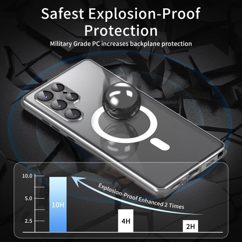 Etui Samsung Galaxy S24 Ultra 5g Ze Szkłem Hartowanym I Metalową Ramą Etui Ochronne