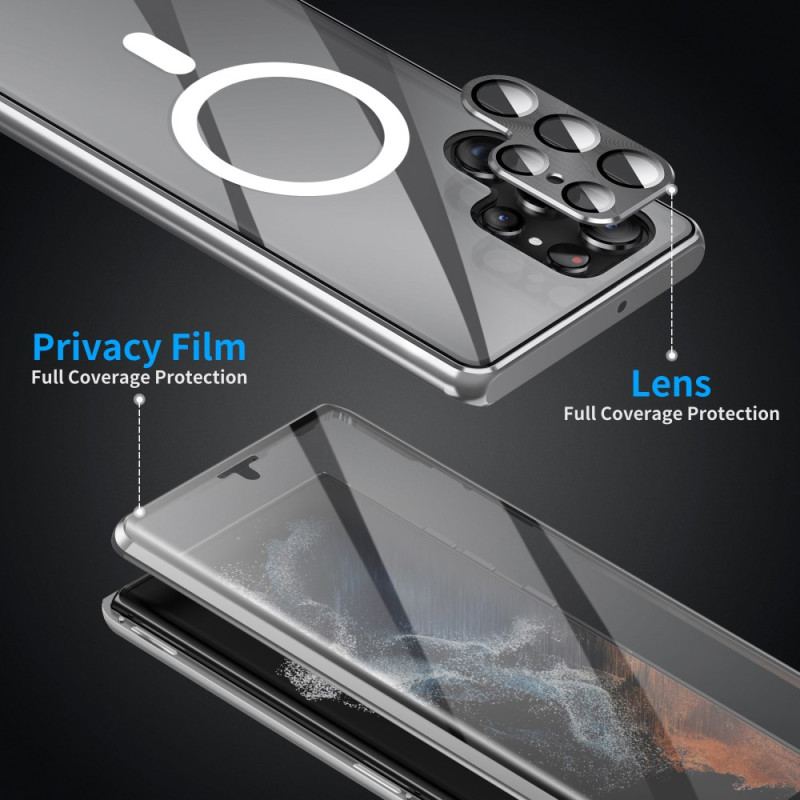 Etui Samsung Galaxy S24 Ultra 5g Ze Szkłem Hartowanym I Metalową Ramą Etui Ochronne