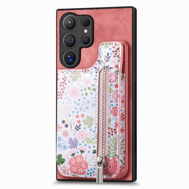 Etui Samsung Galaxy S24 Ultra 5g Zintegrowany Portfel W Kwiaty Etui Ochronne