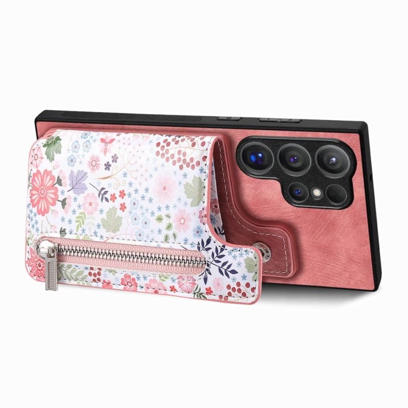 Etui Samsung Galaxy S24 Ultra 5g Zintegrowany Portfel W Kwiaty Etui Ochronne