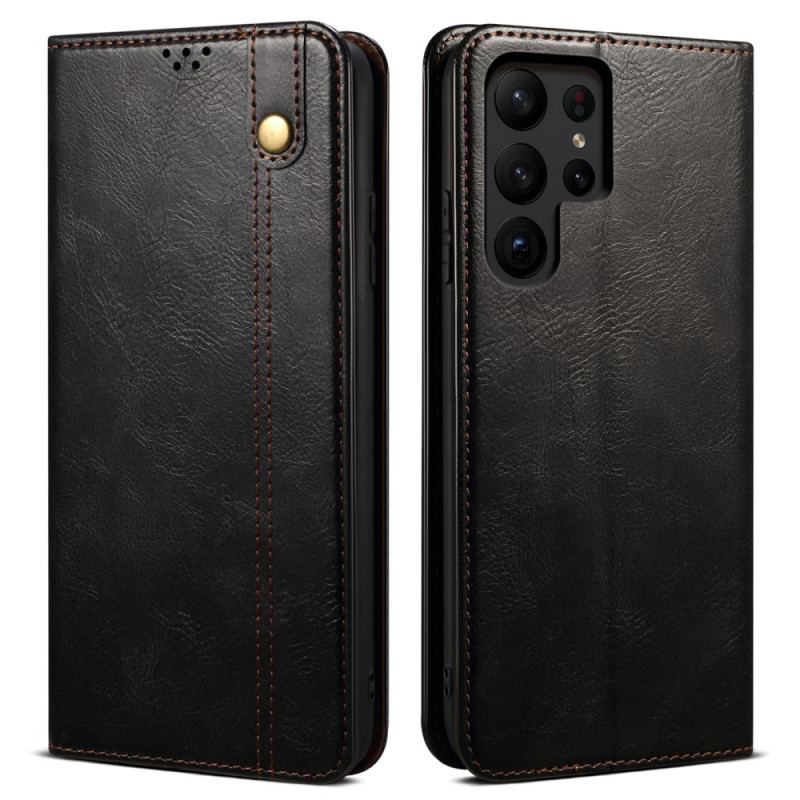 Flip Kotelot Samsung Galaxy S24 Ultra 5g Etui Na Telefon Woskowana Imitacja Skóry