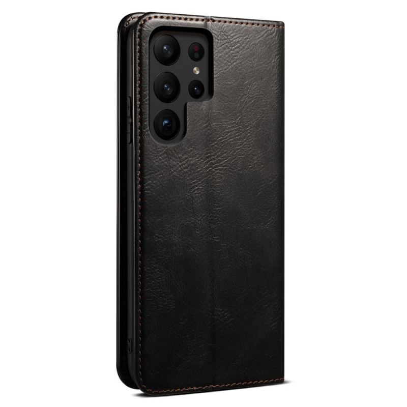 Flip Kotelot Samsung Galaxy S24 Ultra 5g Etui Na Telefon Woskowana Imitacja Skóry