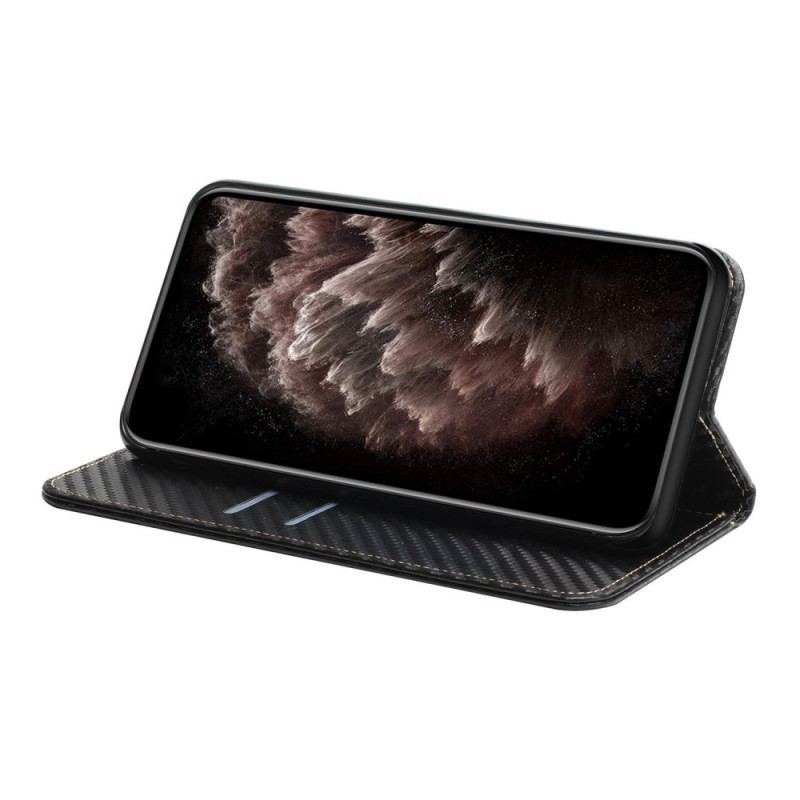 Flip Kotelot Samsung Galaxy S24 Ultra 5g Włókno Węglowe I Smycz Etui Ochronne