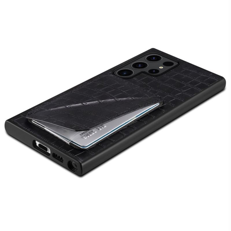 Futerały Samsung Galaxy S24 Ultra 5g Etui Na Telefon Krokodyl Ze Stojakiem Na Karty