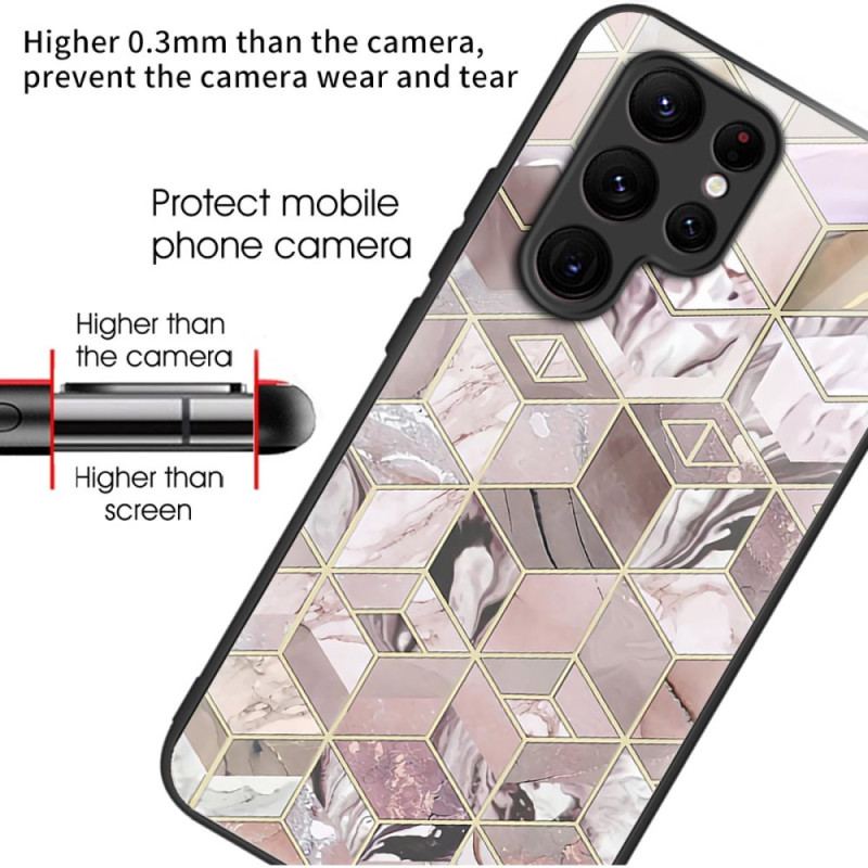 Futerały Samsung Galaxy S24 Ultra 5g Etui Na Telefon Szkło Hartowane Z Wzorem Marmuru