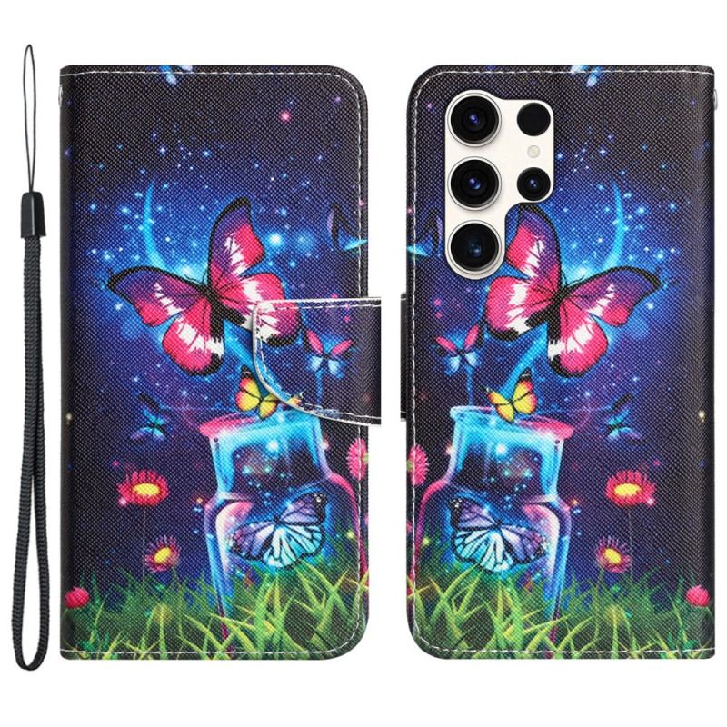 Pokrowce Samsung Galaxy S24 Ultra 5g Butelka I Motyl Z Paskiem