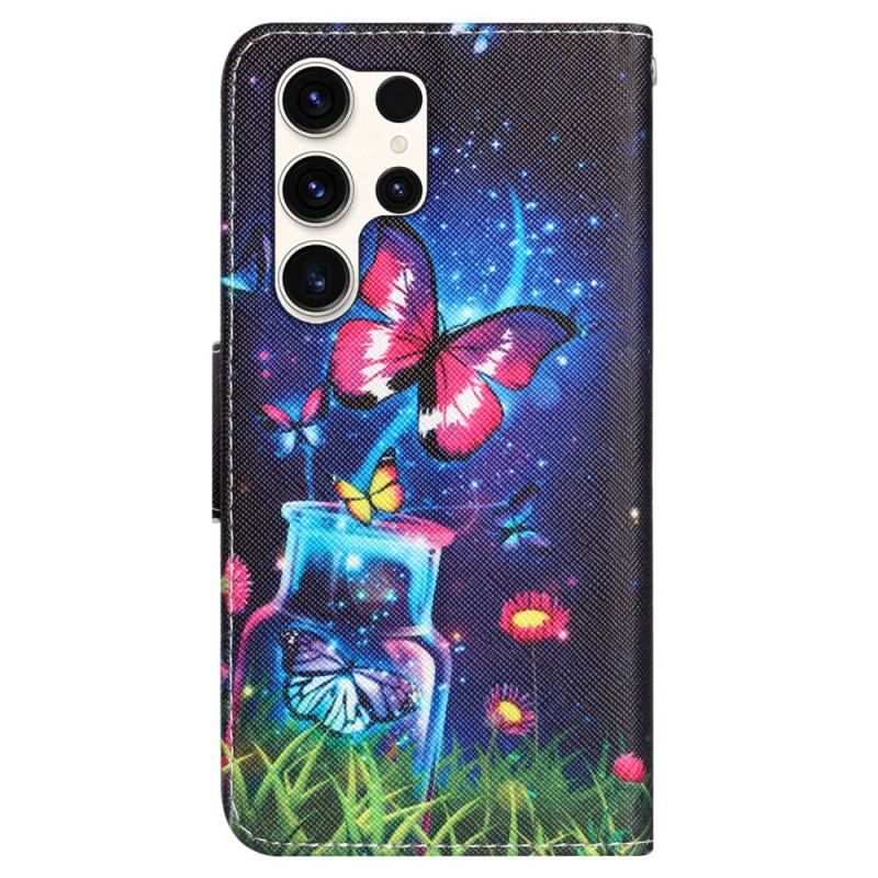 Pokrowce Samsung Galaxy S24 Ultra 5g Butelka I Motyl Z Paskiem