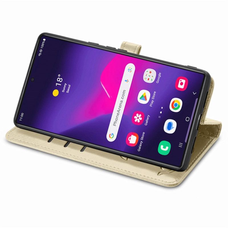 Skórzany Futerał Samsung Galaxy S24 Ultra 5g Etui Na Telefon Koty I Psy Z Kreskówek