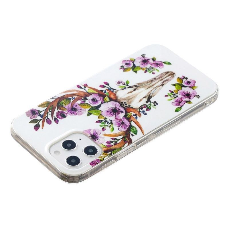 Etui do iPhone 12 Pro Max Luminous Jeleń I Kwiaty