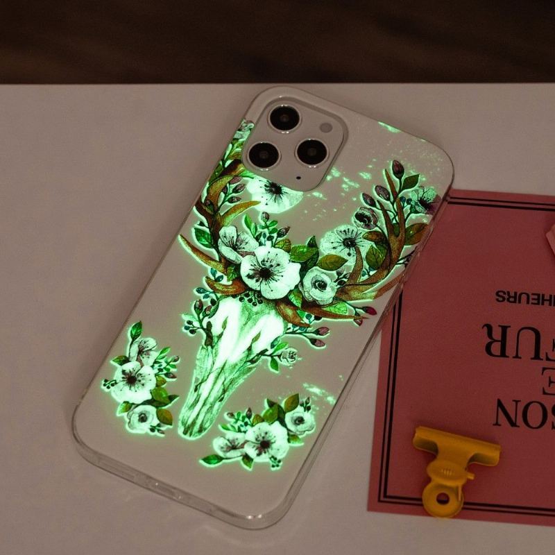 Etui do iPhone 12 Pro Max Luminous Jeleń I Kwiaty