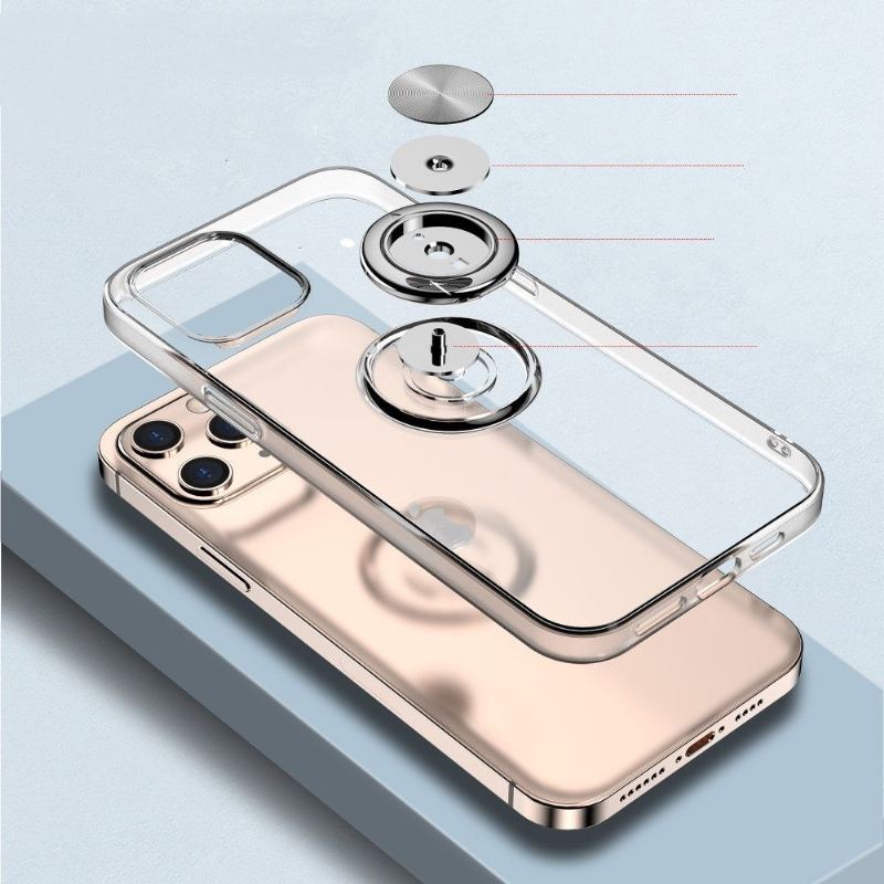 Futerały do iPhone 12 Pro Max Obrzeża Z Pierścieniem Magnetycznym