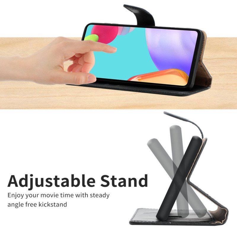 Etui Folio do Oppo A54 5G / A74 5G Prawdziwa Skóra Nappa