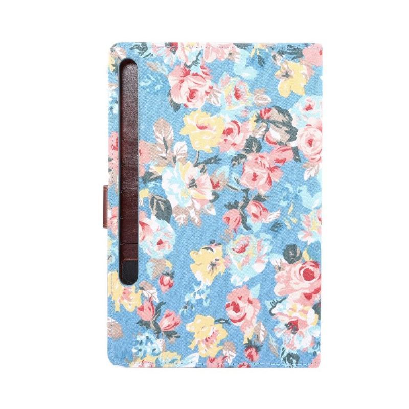 Etui Folio do Samsung Galaxy Tab S7+ Kwiatowa Tkanina