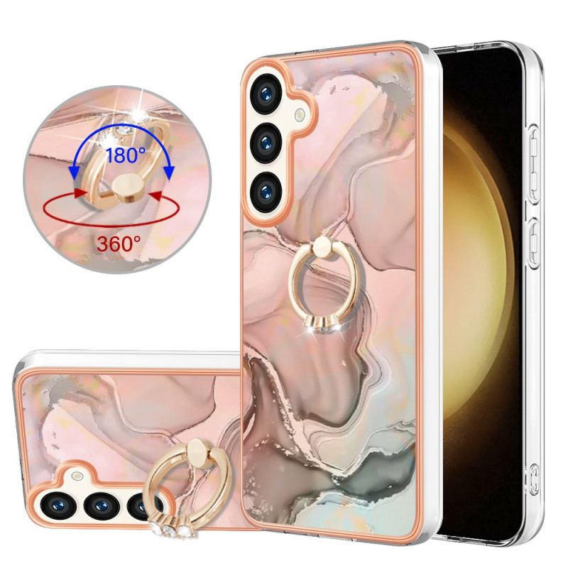 Etui Do Samsung Galaxy S24 Plus 5g Pierścień Podtrzymujący W Stylu Marmuru