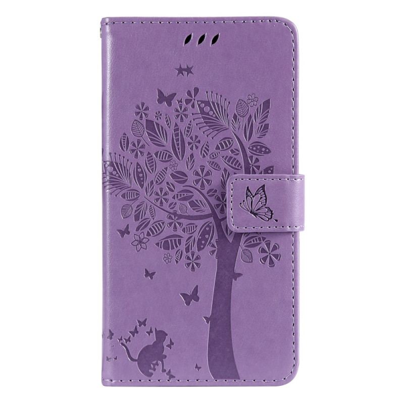 Etui Folio Do Samsung Galaxy S24 Plus 5g Kot Pod Drzewkiem Ze Smyczą