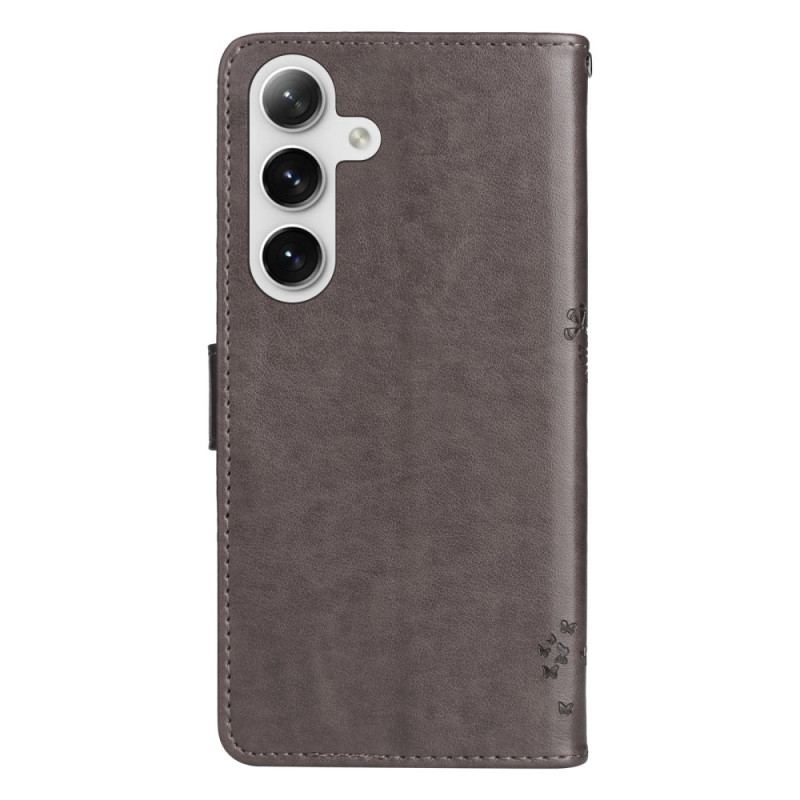 Etui Folio Do Samsung Galaxy S24 Plus 5g Kot Pod Drzewkiem Ze Smyczą