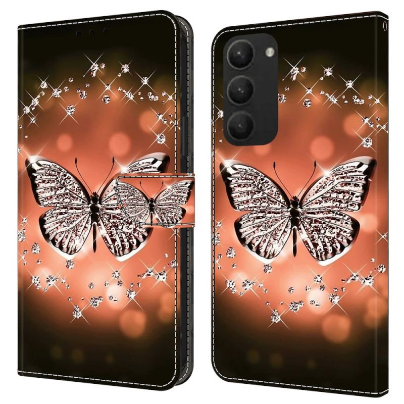 Etui Folio Do Samsung Galaxy S24 Plus 5g Kryształowy Motyl