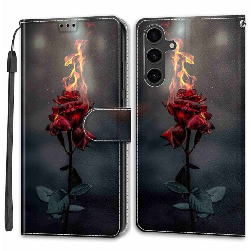 Etui Folio Do Samsung Galaxy S24 Plus 5g Ognisty Róż Z Paskiem