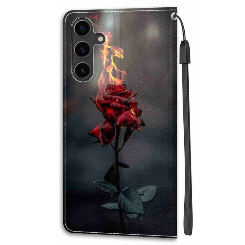 Etui Folio Do Samsung Galaxy S24 Plus 5g Ognisty Róż Z Paskiem