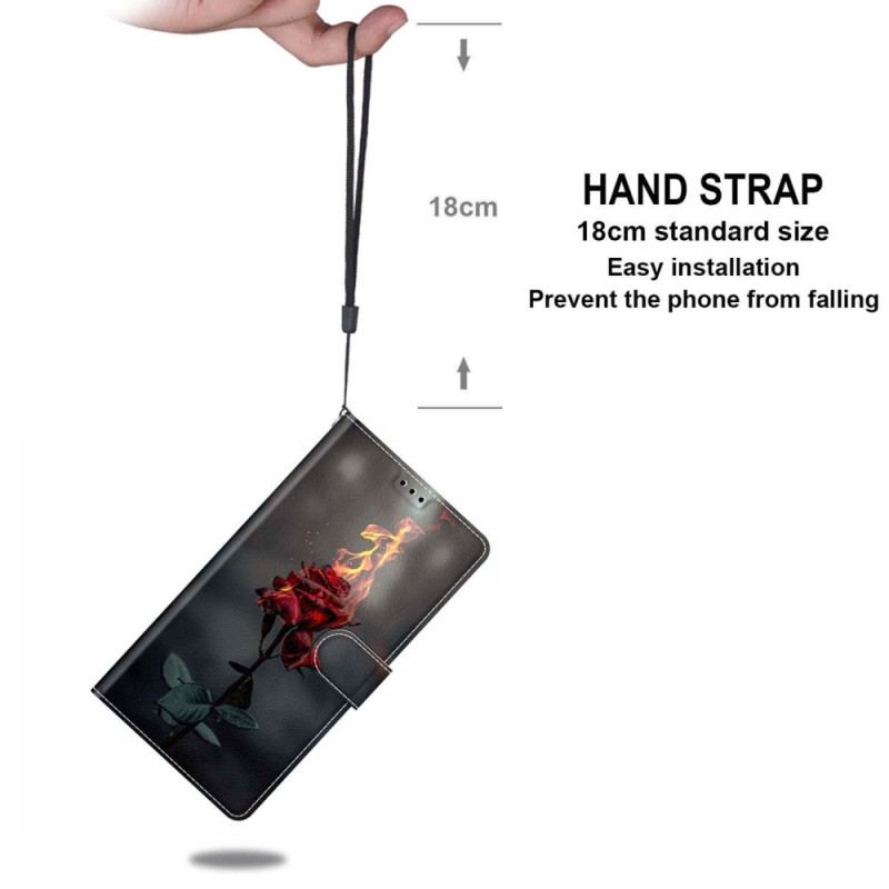 Etui Folio Do Samsung Galaxy S24 Plus 5g Ognisty Róż Z Paskiem