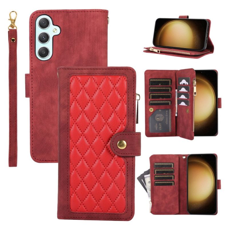 Etui Folio Do Samsung Galaxy S24 Plus 5g Pikowana Z Paskiem