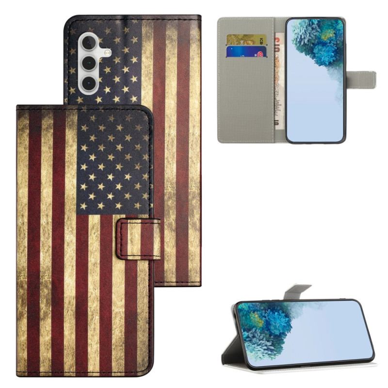Etui Folio Do Samsung Galaxy S24 Plus 5g Stara Amerykańska Flaga