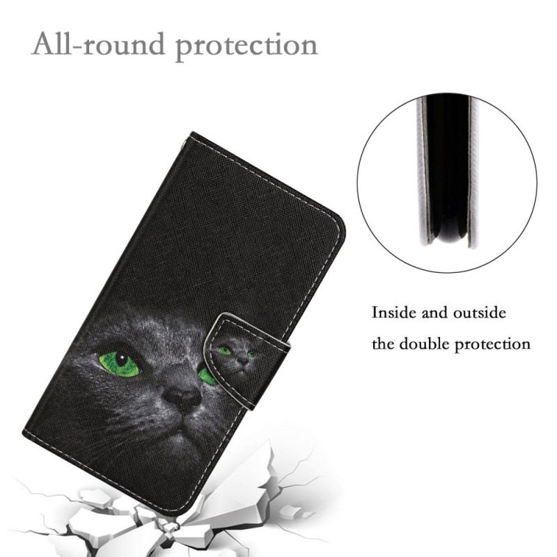 Etui Folio Do Samsung Galaxy S24 Plus 5g Zielonooki Kot Z Paskiem