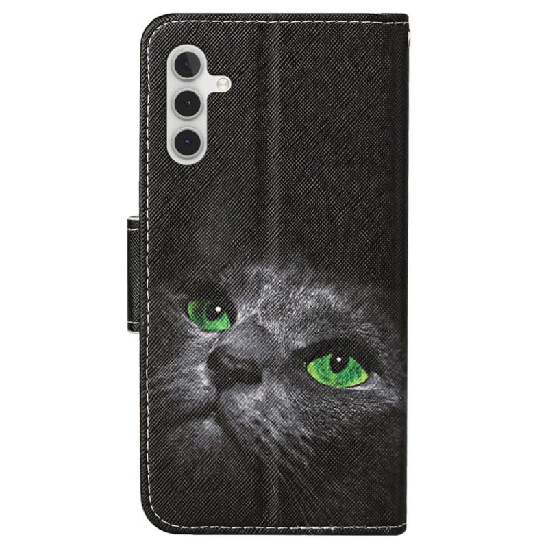 Etui Folio Do Samsung Galaxy S24 Plus 5g Zielonooki Kot Z Paskiem