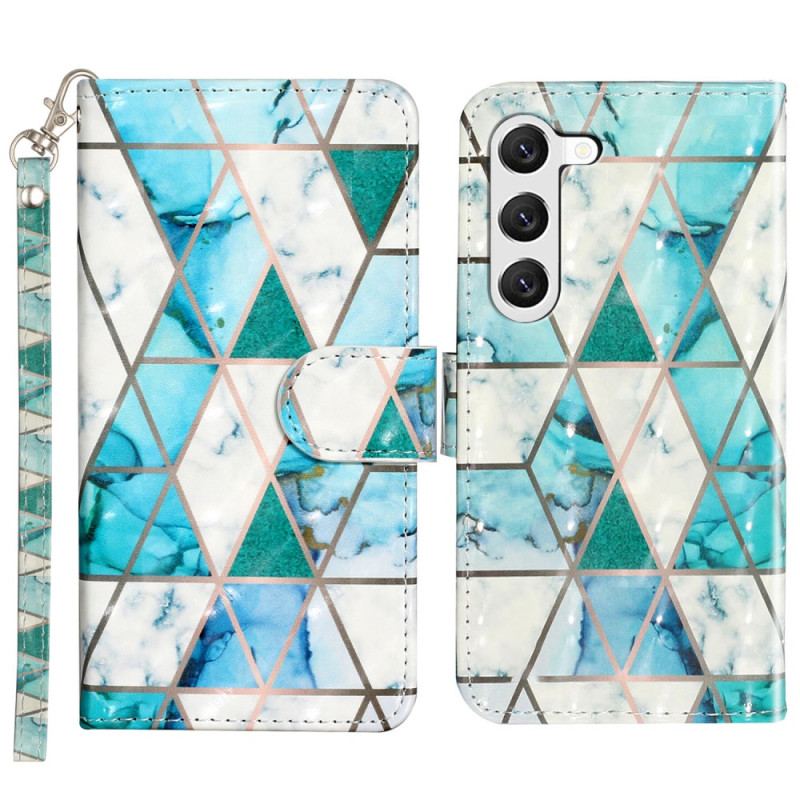 Etui Folio Do Samsung Galaxy S24 Plus 5g Zielony Marmur Z Paskiem