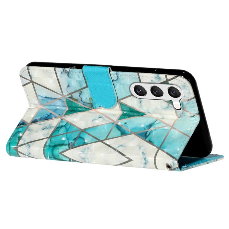 Etui Folio Do Samsung Galaxy S24 Plus 5g Zielony Marmur Z Paskiem