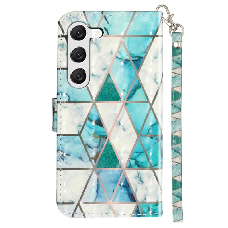 Etui Folio Do Samsung Galaxy S24 Plus 5g Zielony Marmur Z Paskiem