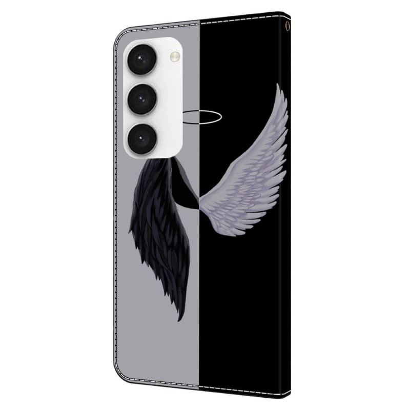 Etui Folio Samsung Galaxy S24 Plus 5g Białe I CZarne Skrzydła